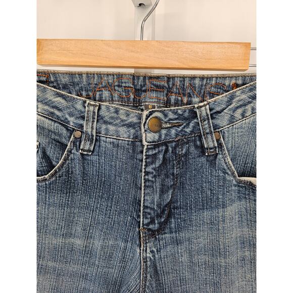 Jag Women's Blue Mid Rise Pocket Button Closer Straight Leg Casual Jeans Size 6 - Picture 2 of 4